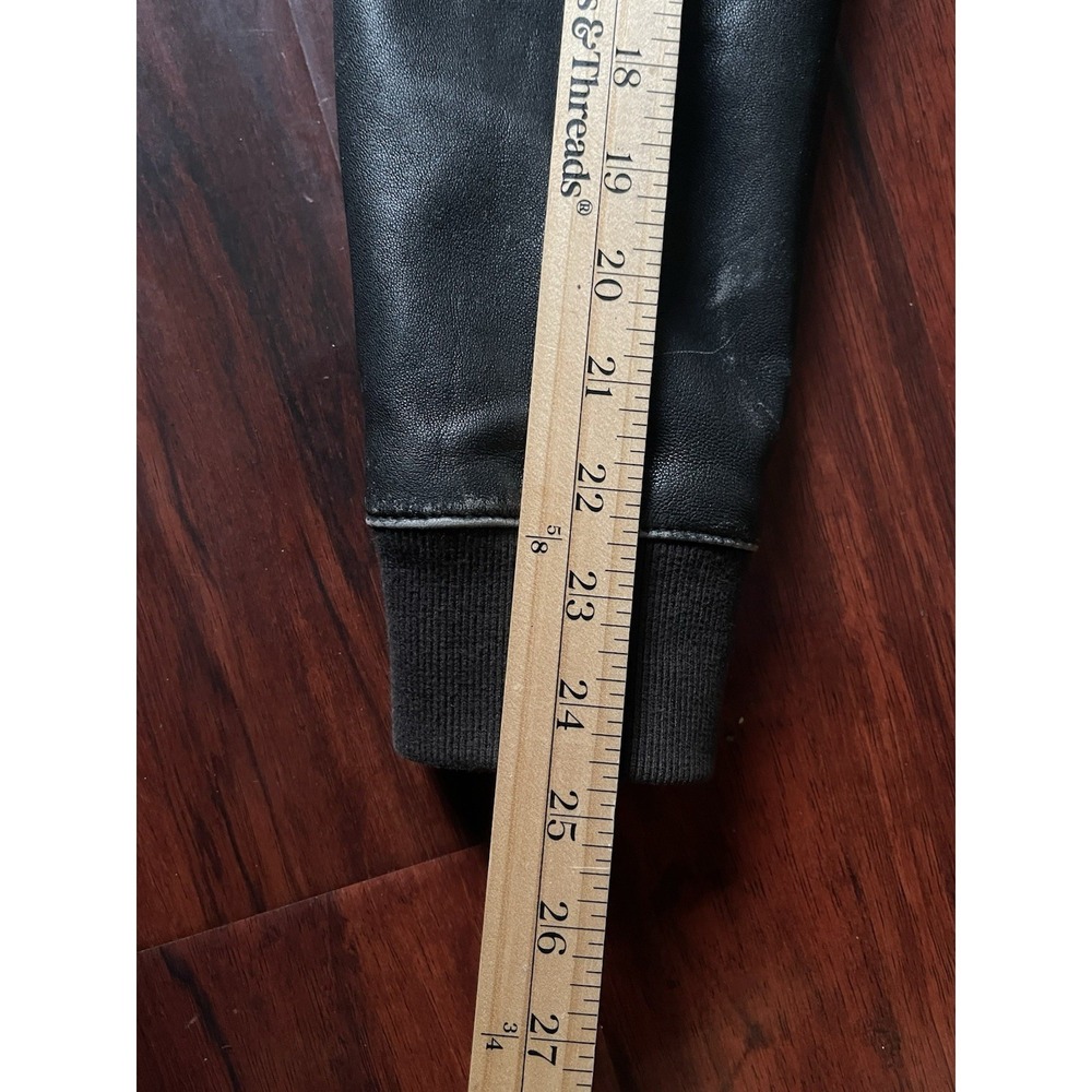All Saints Kino Oversized Leather Bomber Jacket Black Mens Size Small MSRP $599 - Picture 13 of 13